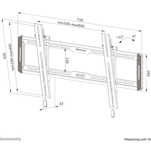NEOMOUNTS WL35-550BL16 Support pour écran mural 42-86p – inclinable – installation facile