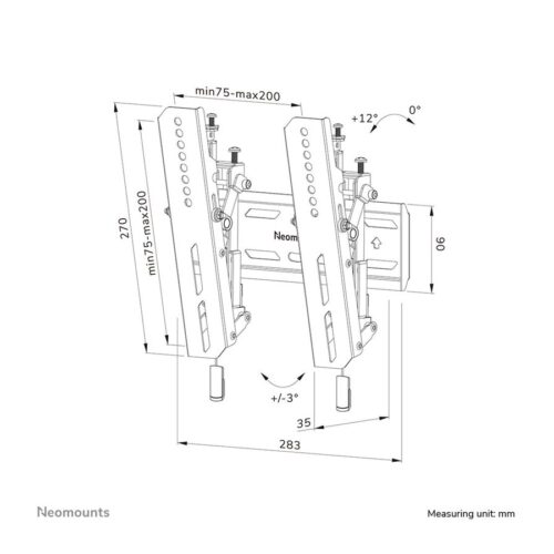NEOMOUNTS WL35S-850BL12 Support pour écran mural 24-65p – inclinable – verrouillable – installation rapide