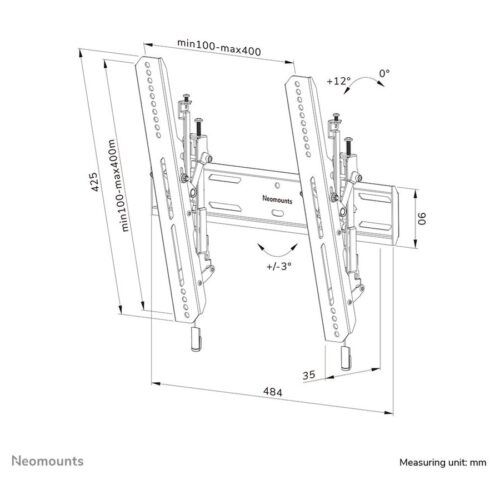 NEOMOUNTS WL35S-850BL14 Support pour écran mural 32-75p – inclinable – verrouillable – installation rapide