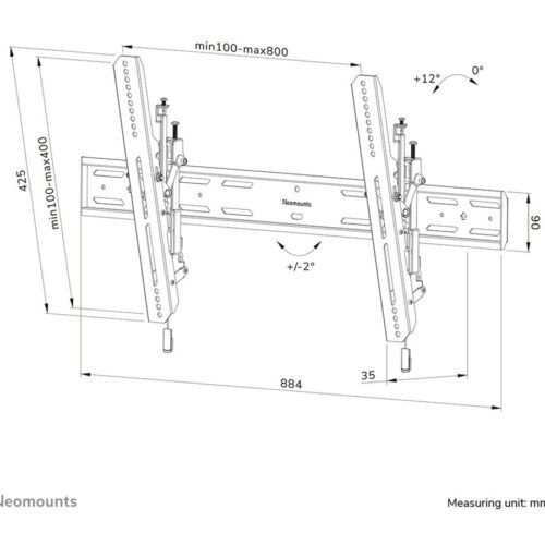 NEOMOUNTS WL35S-850BL18 Support pour écran mural 43-86p – inclinable – verrouillable – installation rapide