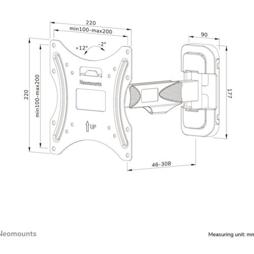 NEOMOUNTS WL40-540BL12 Support pour écran mural 32-55p – orientable – installation facile