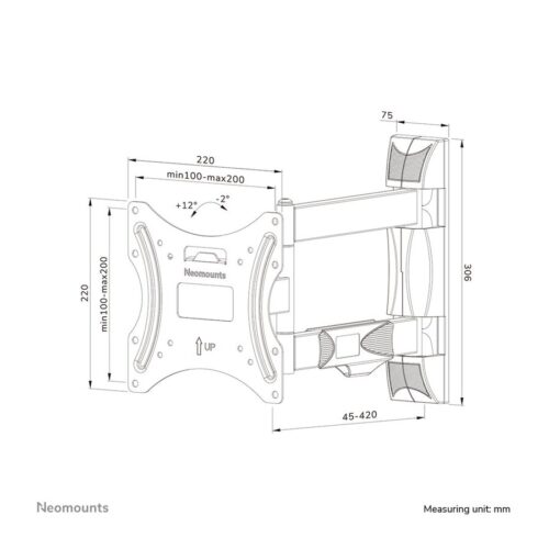 NEOMOUNTS WL40-550BL12 Support pour écran mural 32-55p – orientable – installation facile