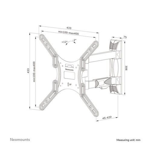 NEOMOUNTS WL40-550BL14 Support pour écran mural 32-55p – orientable – installation facile