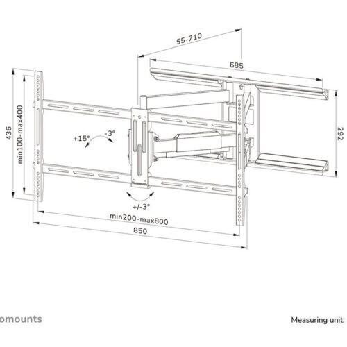 NEOMOUNTS WL40-550BL18 Support pour écran mural 43-75p – orientable – installation facile