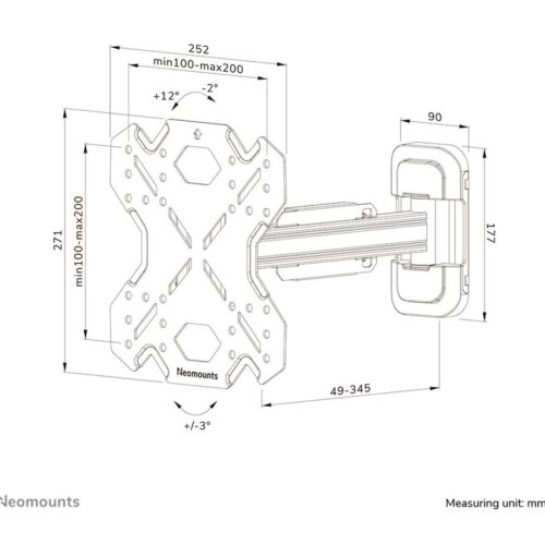 NEOMOUNTS WL40S-840BL12 Support pour écran mural 32-55p – orientable – installation rapide