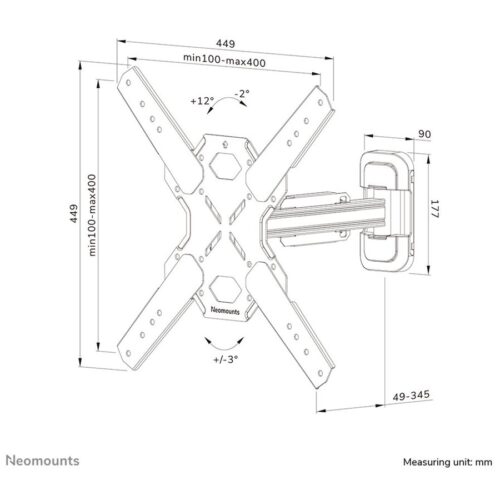 NEOMOUNTS WL40S-840BL14 Support pour écran mural 32-65p – orientable – installation rapide