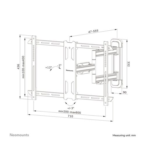 NEOMOUNTS WL40S-850BL16 Support pour écran mural 40-70p – orientable – installation rapide