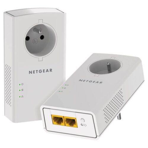 NETGEAR Pack de 2 adaptateurs CPL Gigabit – AVEC PRISE INTEGREE