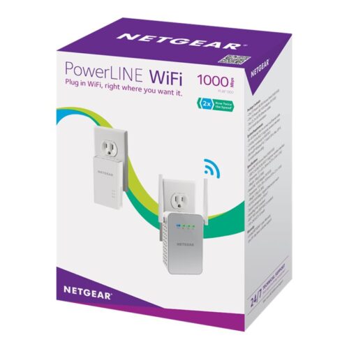 NETGEAR Powerline Wireless 1000 Set – 1x PL1000 Adapter 1xPLW1000 WiFi IEEE 2.4 GHz/5 GHz 802.11 b/g/n/ac Access Point