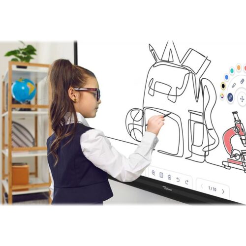OPTOMA 3862RK ENI Monitor 86p 4K UHD 3840×2160 Multitouch 20pts 400cd/m2 4GB/32GB 6ms Angle Of Vision 178 Pen Holder Speakers