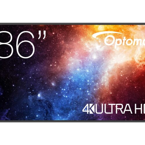 OPTOMA N3861K Écran LED 86″ – 4K UHD 24/7j – 4Go/32Go – 450cd/m²- sans fil 2.4G/5G – 3H + USB-C – RJ45 Android 11