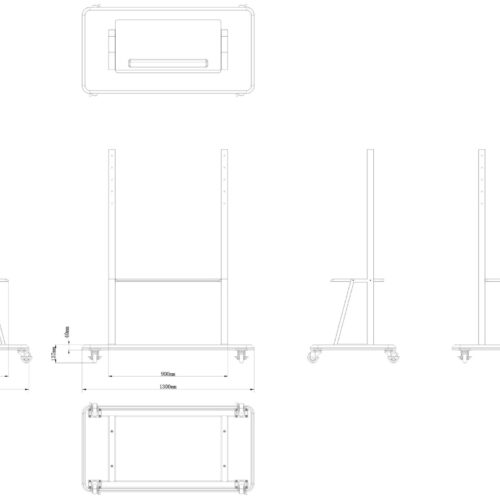 OPTOMA ST01 Mobile trolley with easy installation adjustment and mobility for OP651RKe OP751RKe OP861RKe multi-touch interactive