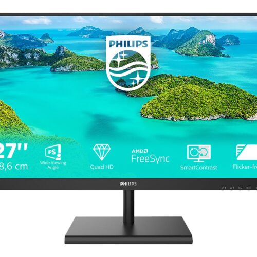 PHILIPS 275E1S/00 27inch 2560×1440 IPS 4ms GtG 75 Hz Freesync DP/HDMI/VGA VESA NARROW BEZEL Ultra Wide-Color Technology