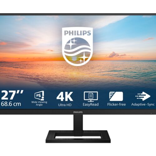 PHILIPS 27E1N1900AE/00 27p IPS 4K UHD 60Hz 350cd/m2 4ms 2xHDMI2.0 USB Type C PD65W USB HUB Speakers Height Adj.