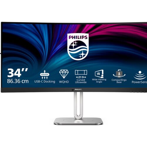 PHILIPS 34B2U5600C/00 34p 3440×1440 120Hz VA CURVED H/A tbu MM ULTRAWIDE USB-C DOCKING DISPLAY RJ45 PD > 100 W USB HUB SPEAKERS
