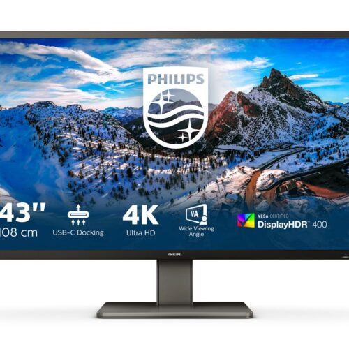 PHILIPS 439P1/00 moniteur 43 »- 3840 x 2160 4K @ 60 Hz – VA – 400 cd/m² – 4000:1 – DisplayHDR 400 – 4 ms – 3xHDMI, DP, USB-C