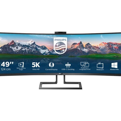 PHILIPS 499P9H/00 UWQHD, Curved,49p,VA,Webcam,70Hz, 5ms, Adaptive Sync, Docking USB-C, USB-C Port, DP, HDMI, Heightadj. HP