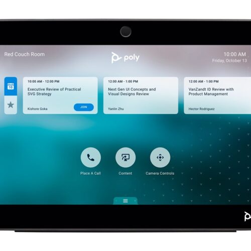 POLY TC10 – BLACK Stand-alone 10p room scheduler touch control for use with Poly G7500 Studio X family ZRoW
