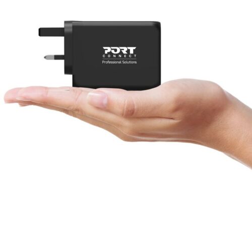 PORT DESIGNS 120W Gan Charger USB-C & USB-A Gallium Nitride Gan Technology More Efficient Smaller Lighter And Less Energy Consuming