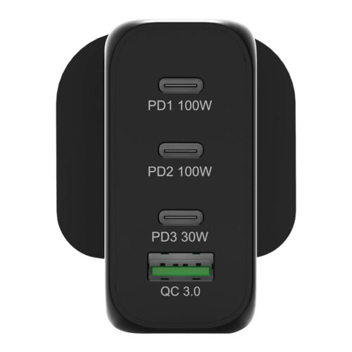 PORT DESIGNS 120W Gan Charger USB-C & USB-A Gallium Nitride Gan Technology More Efficient Smaller Lighter And Less Energy Consuming
