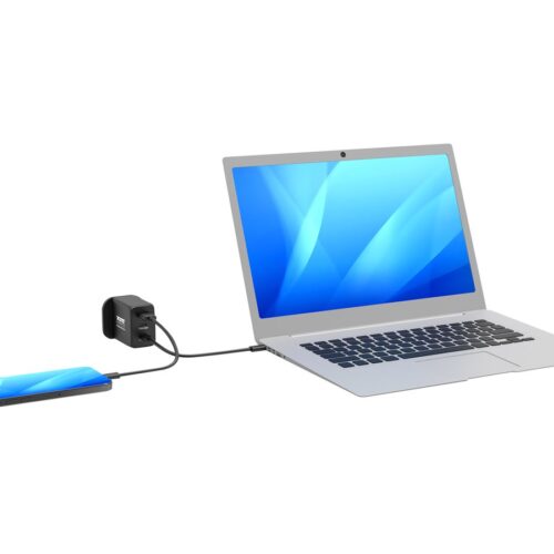 PORT DESIGNS 65W Gan Charger USB-C & USB-A Gallium Nitride Gan Technology More Efficient Smaller Lighter And Less Energy Consuming