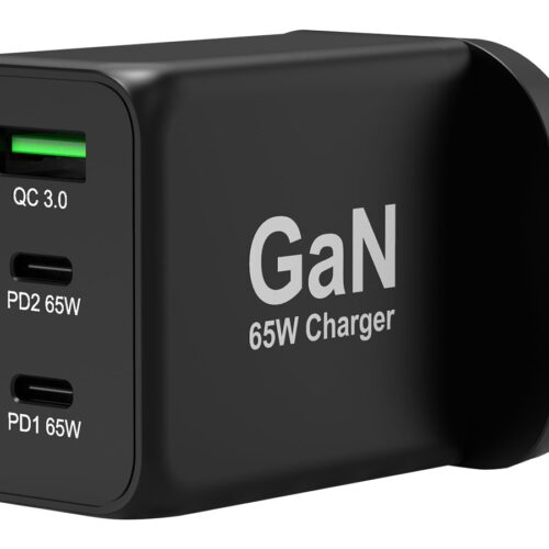PORT DESIGNS 65W Gan Charger USB-C & USB-A Gallium Nitride Gan Technology More Efficient Smaller Lighter And Less Energy Consuming