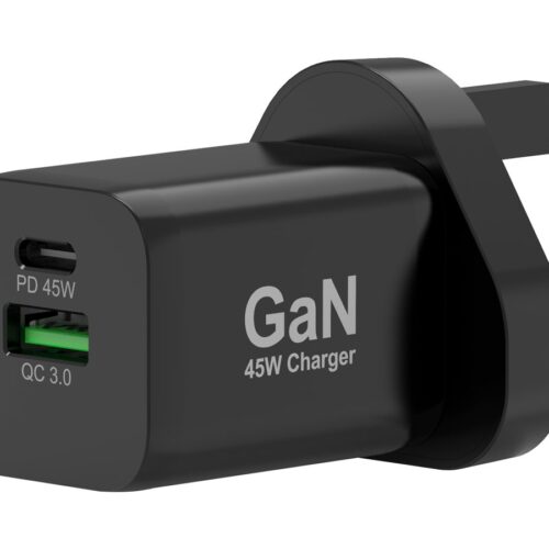 PORT DESIGNS 65W Gan Charger USB-C & USB-A Gallium Nitride Gan Technology More Efficient Smaller Lighter And Less Energy Consuming