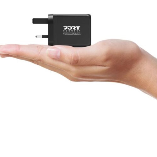 PORT DESIGNS 65W Gan Charger USB-C & USB-A Gallium Nitride Gan Technology More Efficient Smaller Lighter And Less Energy Consuming