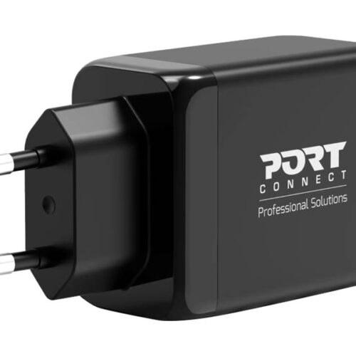 PORT DESIGNS 65W Gan Charger USB-C & USB-A Gallium Nitride Gan Technology More Efficient Smaller Lighter And Less Energy Consuming