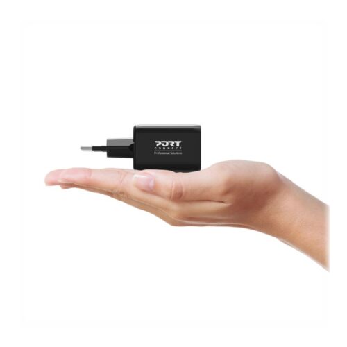 PORT DESIGNS 65W Gan Charger USB-C & USB-A Gallium Nitride Gan Technology More Efficient Smaller Lighter And Less Energy Consuming