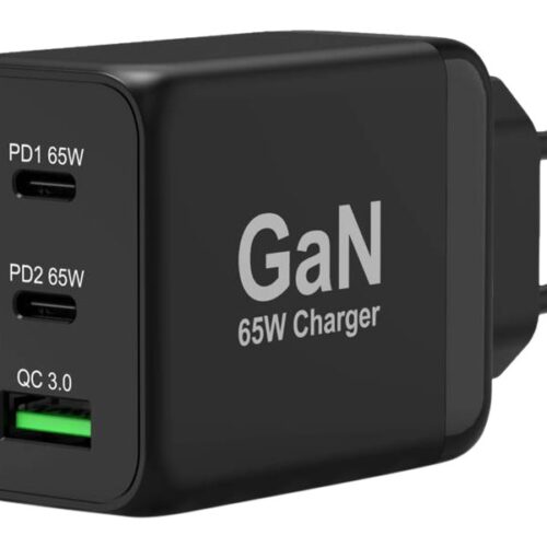 PORT DESIGNS 65W Gan Charger USB-C & USB-A Gallium Nitride Gan Technology More Efficient Smaller Lighter And Less Energy Consuming