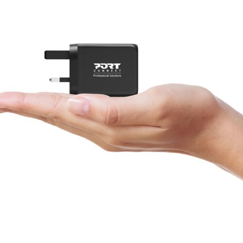 PORT DESIGNS 65W Gan Charger USB-C & USB-A Gallium Nitride Gan Technology More Efficient Smaller Lighter And Less Energy Consuming