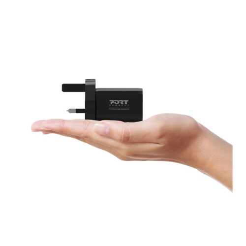 PORT DESIGNS 65W Gan Charger USB-C & USB-A Gallium Nitride Gan Technology More Efficient Smaller Lighter And Less Energy Consuming