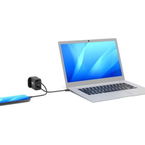 PORT DESIGNS 65W Gan Charger USB-C & USB-A Gallium Nitride Gan Technology More Efficient Smaller Lighter And Less Energy Consuming