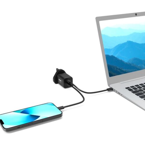 PORT DESIGNS 65W Gan Charger USB-C & USB-A Gallium Nitride Gan Technology More Efficient Smaller Lighter And Less Energy Consuming