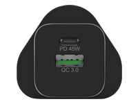 PORT DESIGNS 65W Gan Charger USB-C & USB-A Gallium Nitride Gan Technology More Efficient Smaller Lighter And Less Energy Consuming