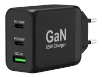 PORT DESIGNS 65W Gan Charger USB-C & USB-A Gallium Nitride Gan Technology More Efficient Smaller Lighter And Less Energy Consuming