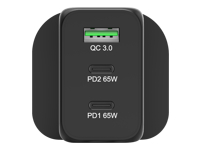 PORT DESIGNS 65W Gan Charger USB-C & USB-A Gallium Nitride Gan Technology More Efficient Smaller Lighter And Less Energy Consuming