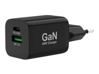 PORT DESIGNS 65W Gan Charger USB-C & USB-A Gallium Nitride Gan Technology More Efficient Smaller Lighter And Less Energy Consuming