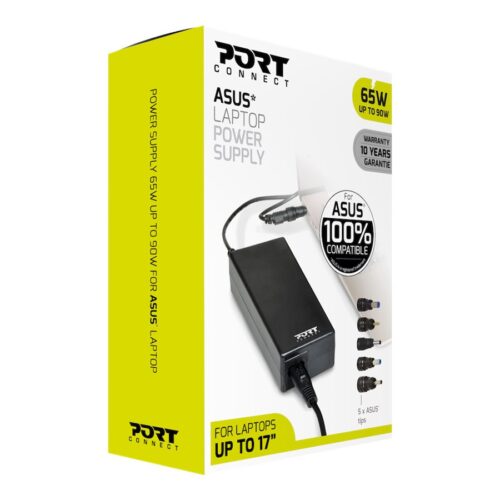PORT DESIGNS Compatible with ASUS notebooks EU Plug 65W power supply for notebooks up to 90W