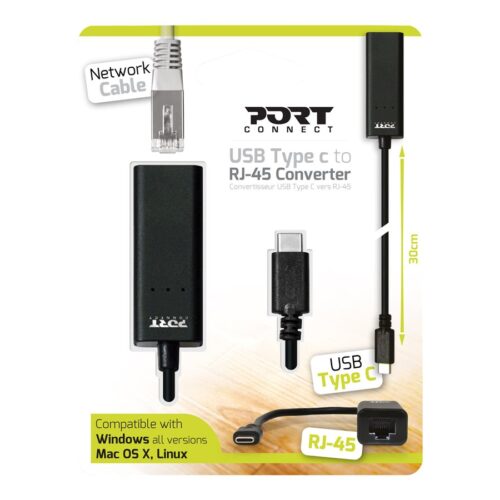 PORT DESIGNS CONVERTER TYPE C TO RJ-45