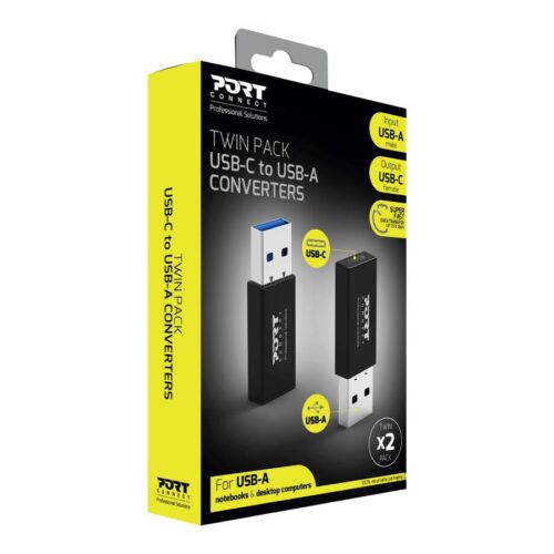 PORT DESIGNS Converter USB Type C to USB A Twin Pack Retail