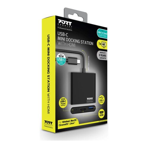 PORT DESIGNS Docking Mini Type C HDMI + USB3 + USB-C DP