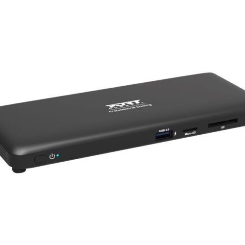PORT DESIGNS Docking Station 2x 2K Combo USB-A USB-C Double Video Displays up to 2K HDMI 1.4 1080p USB Type C & USB Type A 3.0