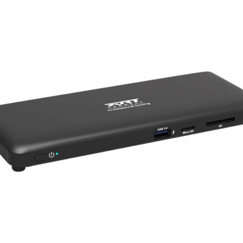 PORT DESIGNS Docking Station 2x 2K Combo USB-A USB-C Double Video Displays up to 2K HDMI 1.4 1080p USB Type C & USB Type A 3.0