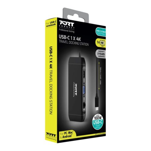 PORT DESIGNS Docking Type C TRAVEL 1x 4K PD 100W