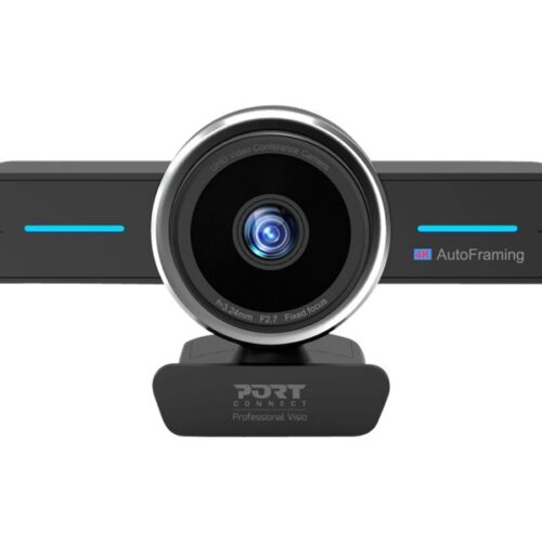 PORT DESIGNS Mini 4K Conference Cam With Autoframing Professional Webcam With Integrated Microphone Ultra High-Resolution Camera