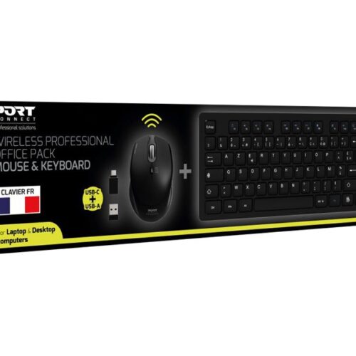 PORT DESIGNS Mouse and Keyboard 2in1 Robust and long-lasting keyboard Ergonomic and ambidextrous mouse Wireless 2.4Ghz USB-A/USB-C