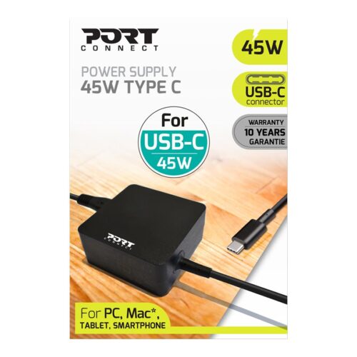 PORT DESIGNS power supply 45W – TYPE C – EU