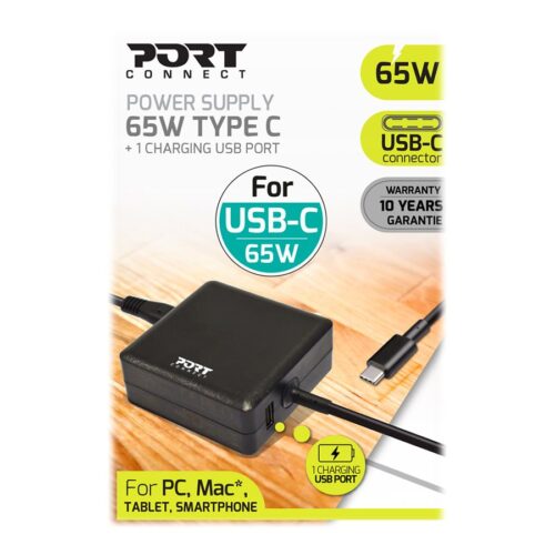 PORT DESIGNS power supply 65W – TYPE C – UK